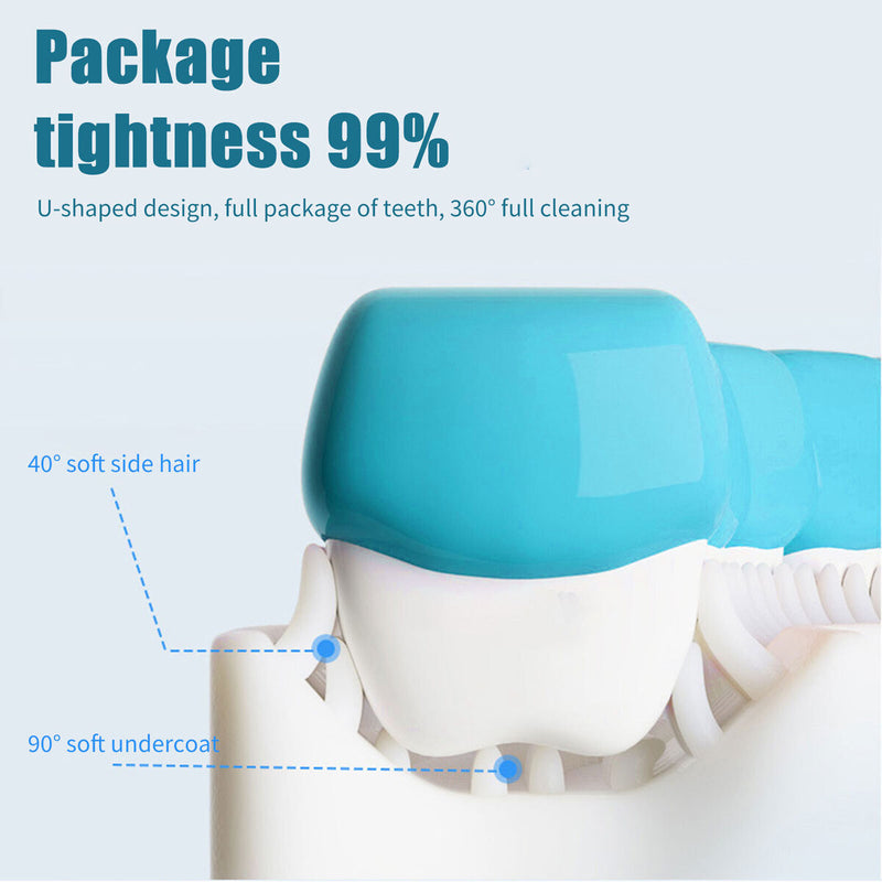 Kids U-Shaped Toothbrush Silicone 360 Degree Oral Care Cleaning Tool for Ki