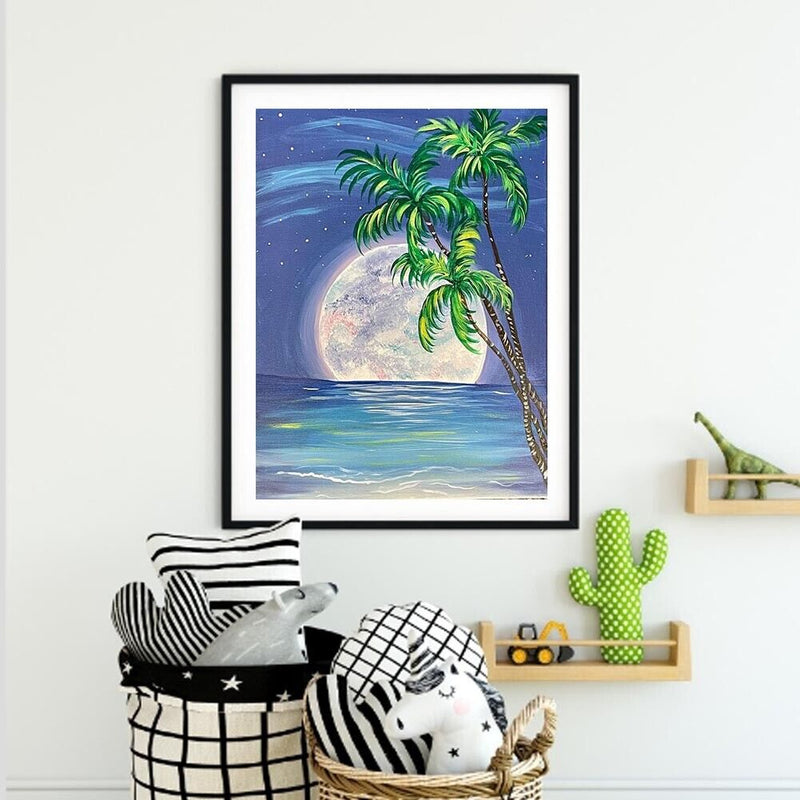 Sea Moon Oil Paint By Numbers Hand Painted Wall Art Craft Home Decoration Gifts