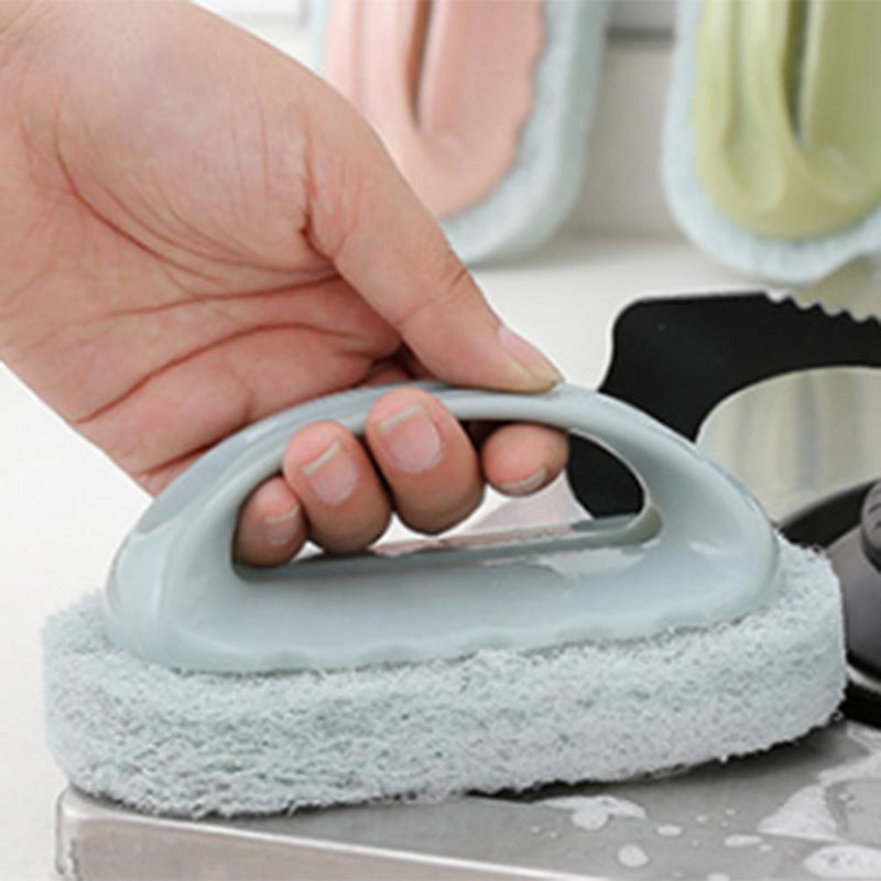 Sponge Strong Decontamination Cleaning Brush Tiles Pot Washing Brush(Blue)