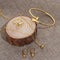 Wedding Necklace Women Ring Tear Drop Bracelet Open Bangle Earrings Jewelry Set