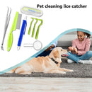 7x Pet Mites Flea Puller Insect Clip Cat Dog Cleaning Tick Tweezer (Green)