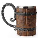 Simulation Crude Wood Drinking Mug Double Wall Insulated Beer Cup Wine Tumbler