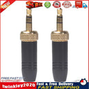 Lapel Microphone 3.5mm Audio Plug w/M6 Internal Thread Cable (2pcs)(Black) Newly