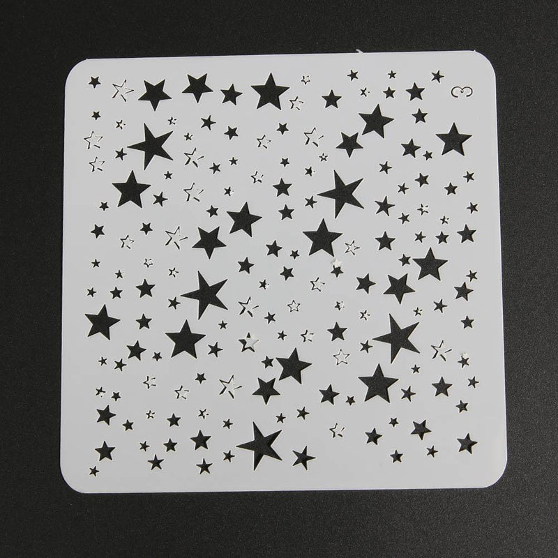 Star Theme Hollow Lace Ruler Embossing Template DIY Photo Album Draw Tool Newly