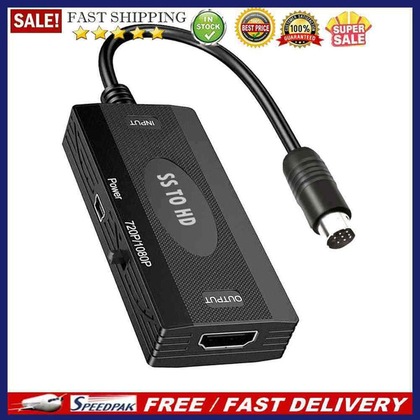 For Sega Saturn Console HD Adapter SS to HDMI-compatible Converter w/ USB Cable