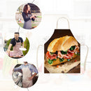 Kitchen Aprons for Women Men Household Baking Linen Cook Hamburger Tablier