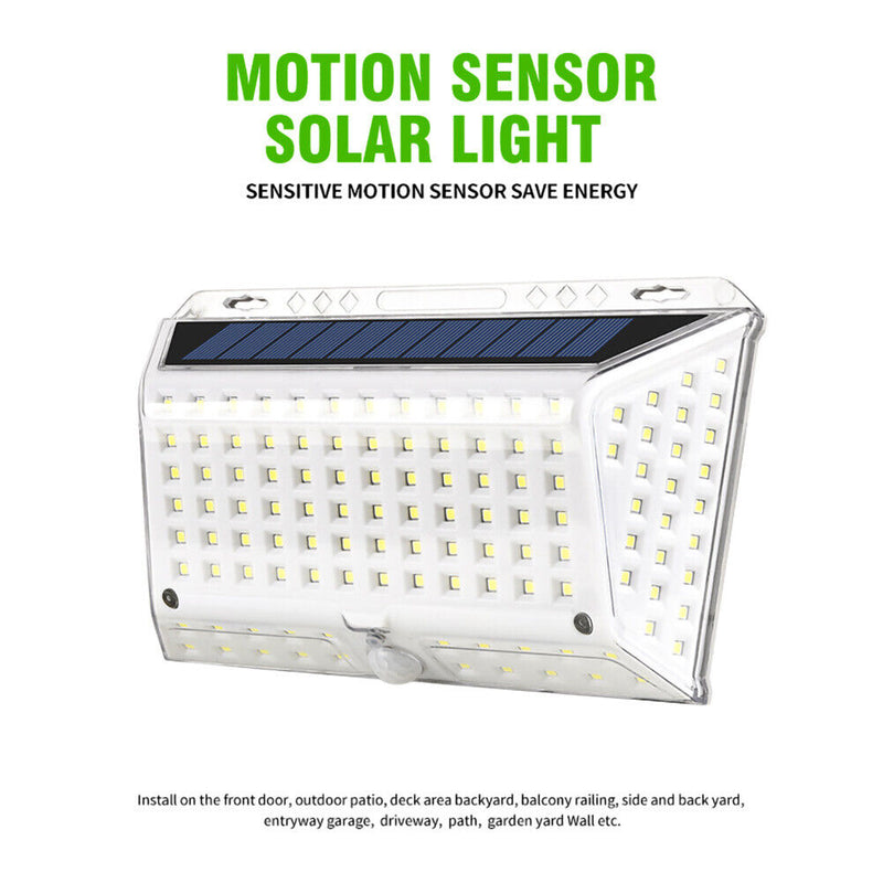 142LED Solar Wall Light Outdoor Waterproof Motion Sensor Lamp Garden Decoration