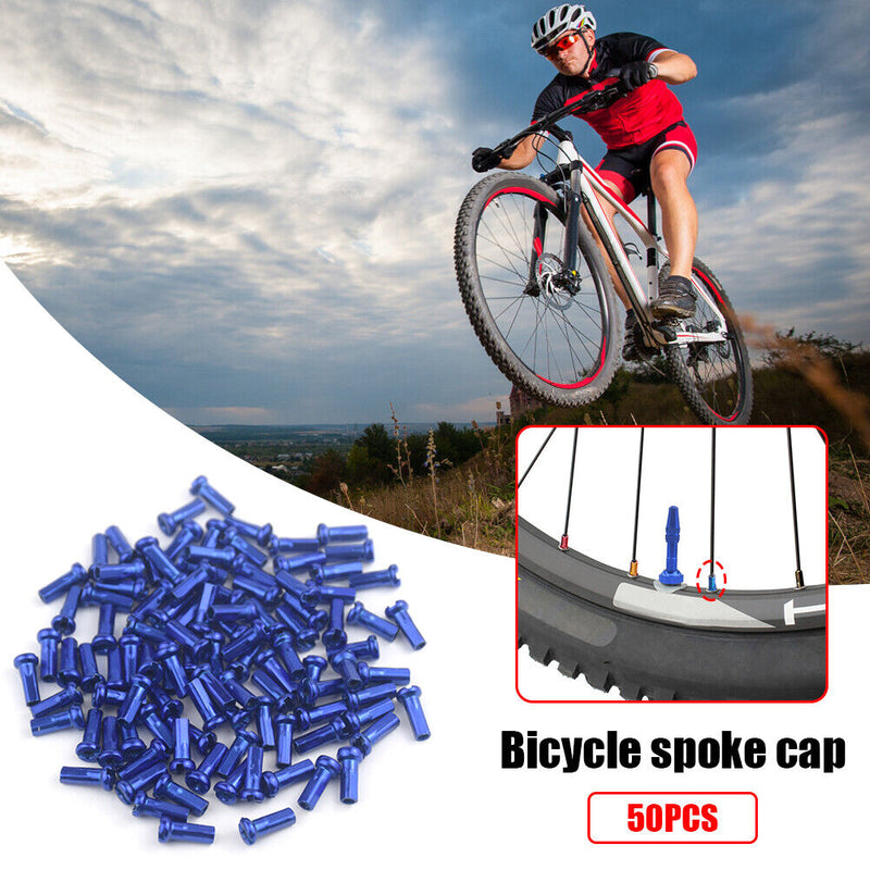50pcs Mountain Bike Wheel Spoke Nipples for 14G 2mm Spokes MTB Bicycle Part