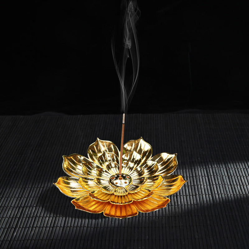 Sandalwood Incense Stick Lotus Censer Buddha Yoga Nasturtium Line Holder Plate