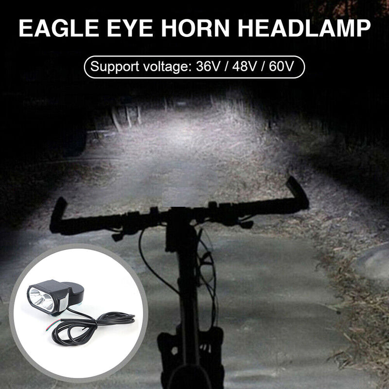 Electric Bicycle Front Light 36V 48V 60V E-Bike Headlight Cycling Accessories
