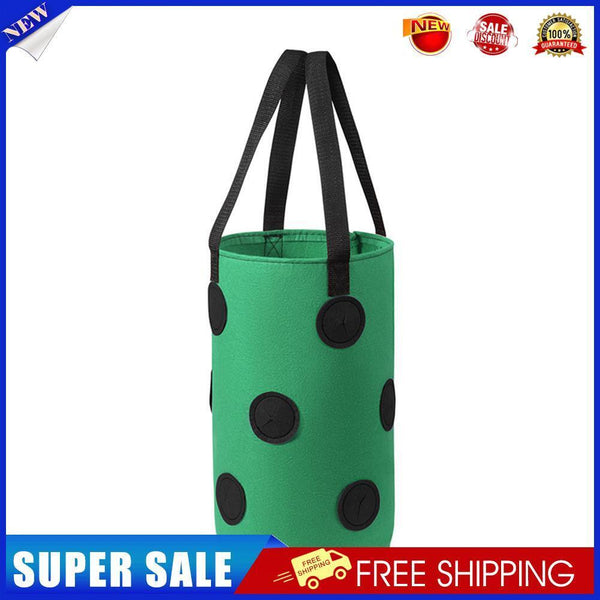 Strawberry Planting Hanging Felt Bag Garden Pot Vertical Container (Green)