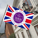 Platinum Jubilee Flag Polyester Queen Elizabeth Banner - British Decor (1) Newly