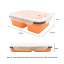1350ml Silicone Rectangle Lunch Box Collapsible Bento Folding Bowl (Orange)