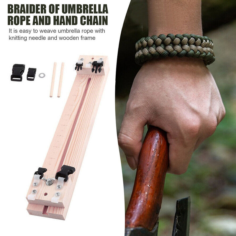 DIY Adjustable Length Umbrella Rope Bracelet Weaver Wooden Frame Tool Kit Newly