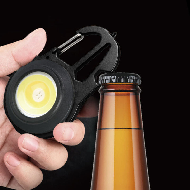 #A Mini LED Flashlight Keychain Rechargeable 500LM Bottle Opener Camping Work Li
