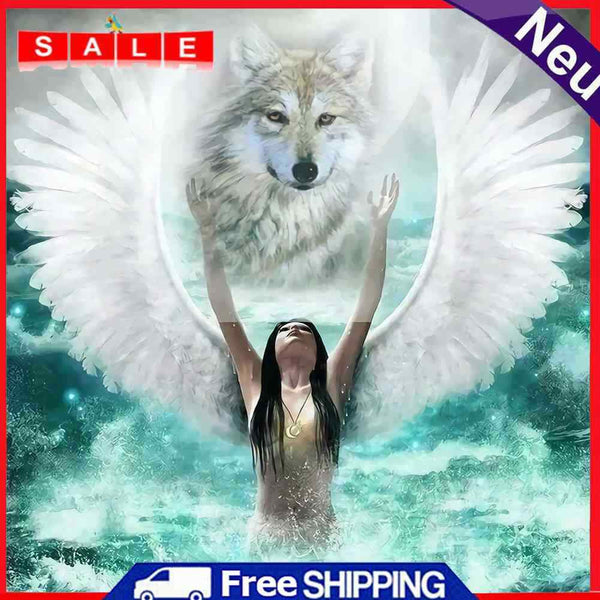 Diamond Painting Kits Full Round Angel Wolf DIY Wall Pictures Room Home Decor