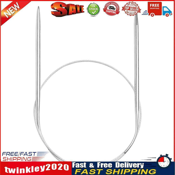 Stainless Steel Circular Knitting Needles Crochet Pins Needlework (Size 8) Newly