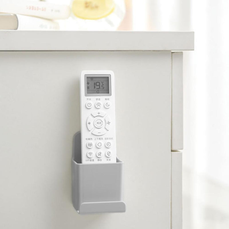 Remote Control Storage Case Wall Mounted Phone Rack Plug Holder Home Organizer