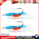 2pcs 6cm 3g Simulation Shrimp Lure Fishing Baits w/ Hook Crankbait (Blue) Newly