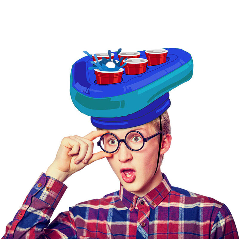 Kids Inflatable Beer Pong Triangle Cap Throwing Interactive Game Prop Toys Newly