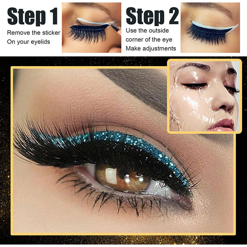with Eyelashes Self Adhesive Eyeliner Reusable Eyeliner and False Eyelashes