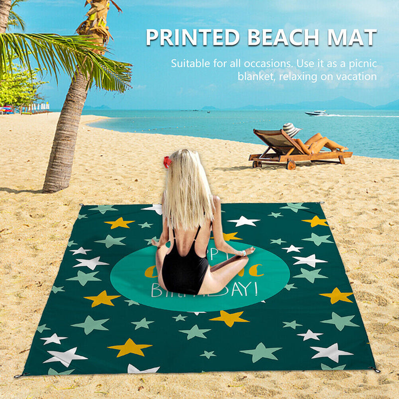 #A Multifunctional Folding Beach Blanket Waterproof Pocket Lightweight Beach Mat