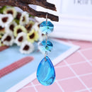Stainless Steel Ring Door String Tassel Crystal Glass Curtain (Royal Blue)