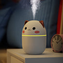 250ml Air Humidifier Cute Aroma Diffuser with Night Light Cool Mist (White)