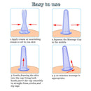 4pcs Vacuum Cupping Can Massage Cupping Apparatus Set Health Care (Blue) Newly