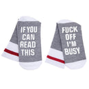 Funny Humor Words Printed Socks Cotton Casual Socks Unisex Socks (Gray)