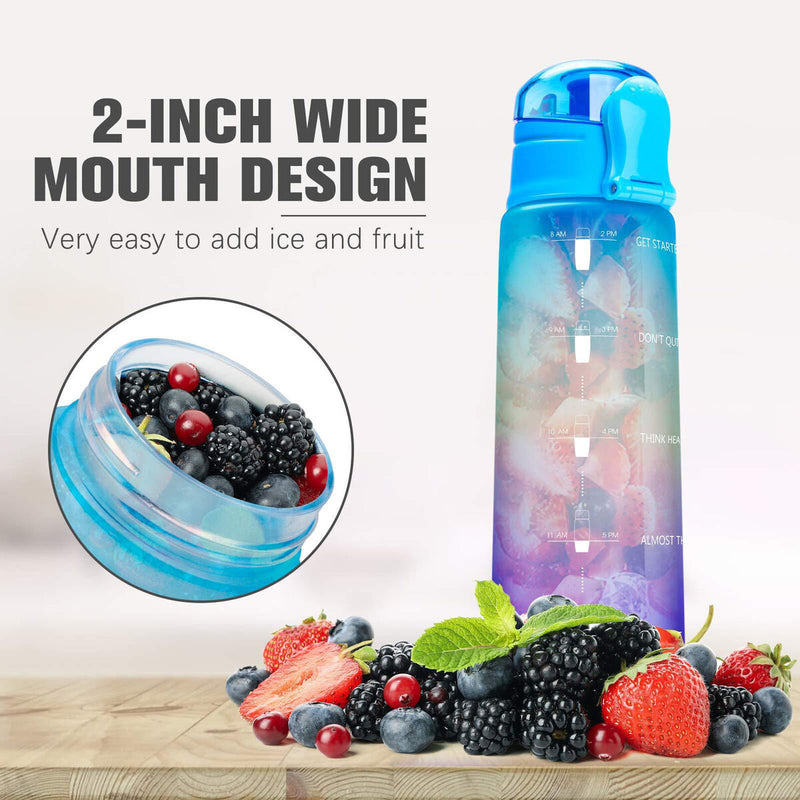 Water Bottle with Time Marker Portable Water Bottle for Kids (Blue Shade) Newly