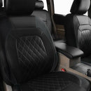 Black Leather 5-Sits Car Seat Covers Front Rear Full Interior Cushion 9Pcs