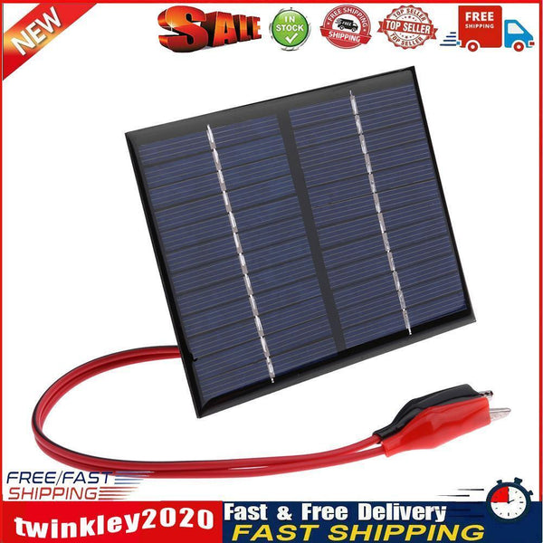 1.5W 12V Solar Cell Polysilicon Flexible DIY Solar Panel Power Bank w/Clip Newly