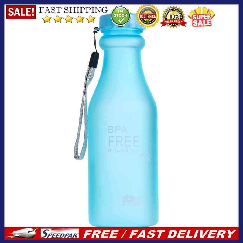 Candy Colors Unbreakable Frosted Plastic Kettle 550mL Water Bottle (Blue)
