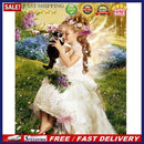 5D DIY Round Drill Diamond Painting Girl Cat Cross Stitch Embroidery Mosaic