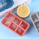 Soft Bottom Square Shape Ice Maker Silicone Ice Cube Mold with Lid DIY Desert
