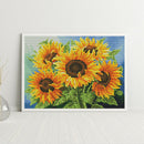 Sunflower Cross Stitch Kit 11CT Counted Full Embroidery Canvas Home Wall Decor