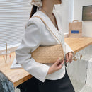 Retro Women Embossed Geometric PU Underarm Shoulder Bag Handbags (Khaki)