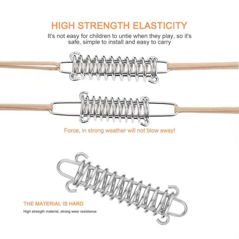 5pcs Stainless Steel Wind Rope Buckle Spring Awning Hook Buckles for Camping