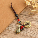 Car Key Rings Lucky Wealth Pendant Chinese Keyring Money Bag Keychain Brass