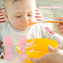 Baby Silicone Training Feeding Spoon Toddlers BPA-free Tableware (Pink) Newly