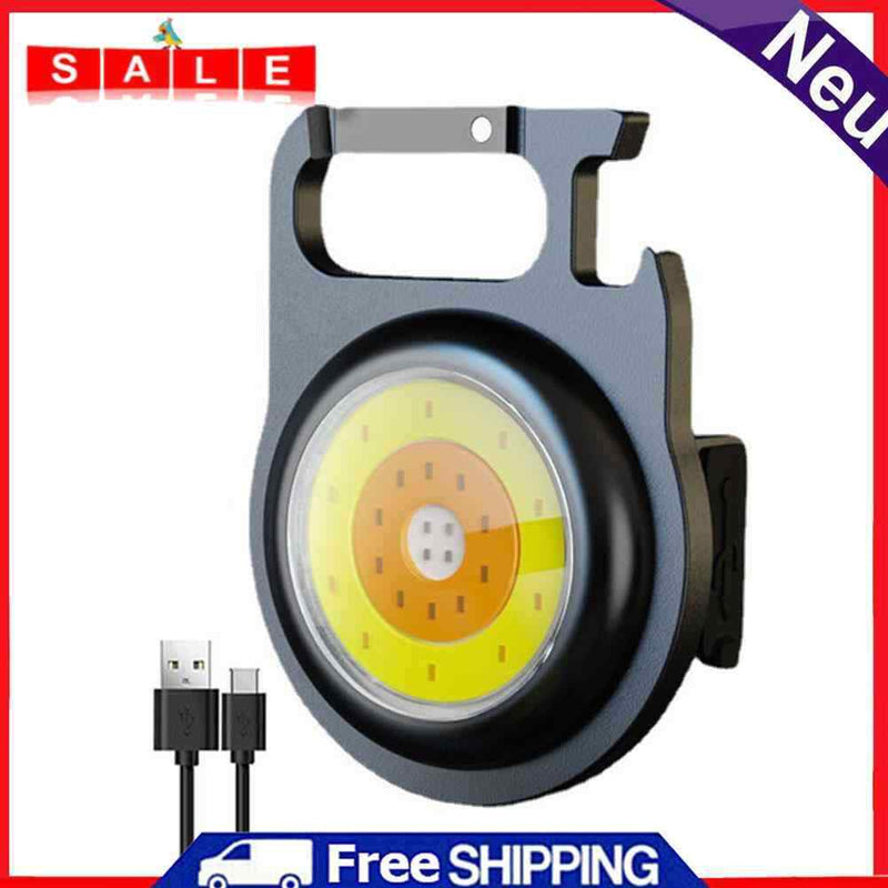 USB Keychain Flashlight Emergency Camping Hiking Work Light Corkscrew (B)