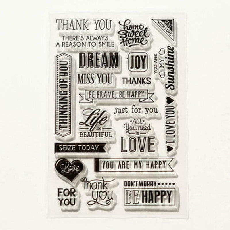 Happy Birthday Silicone Clear Stamp Transparents Rubber Scrapbookings DIY U7G4