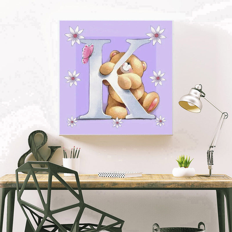 Diamond Painting Letter Bear 5D DIY Full Drill Round Cartoon Art (B1064)