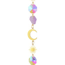 #A Crystal Wind Chime Star Moon Windbell Hanging Ornament Garden Decorations Gif