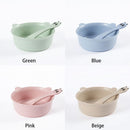 Plastic Tableware Bowl Spoon Set Wheat Straw Panda Design Baby Feeding Bowl