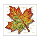 14CT Partial Cross Stitch Maple Leaf Counted DIY Kits Handmade Cotton Embroidery