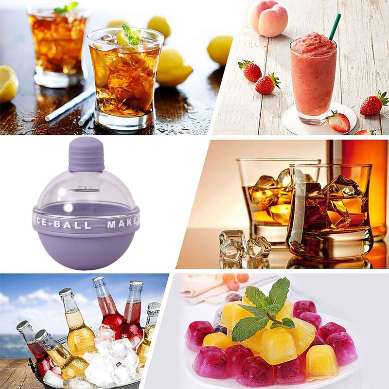 Ice Ball Mold - Ice Cube with Lids Molds for Whiskey Cocktails Drinks Coffee