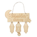 Table Ornament Crafts Accessories Wooden Eid Mubarak Hanging Lantern Pendant