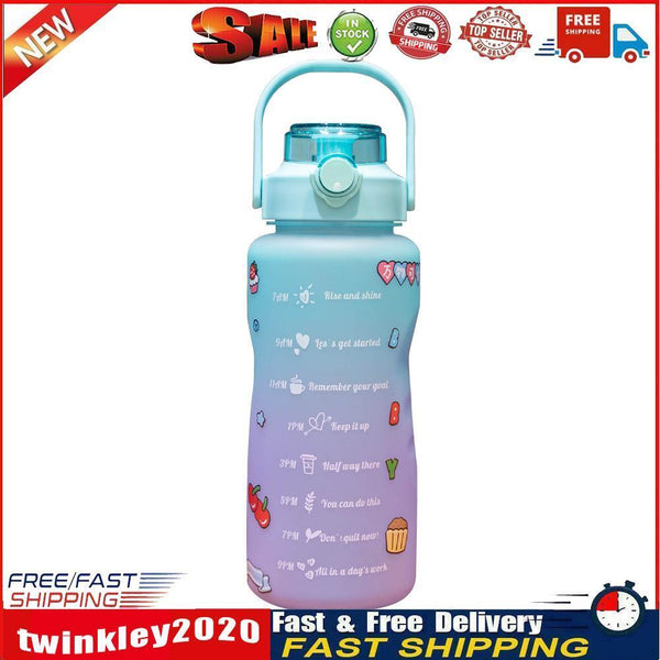 1500ml Colorful Water Kettle w/ Marker Large Sports Drink Frosted Cup (D) Newly